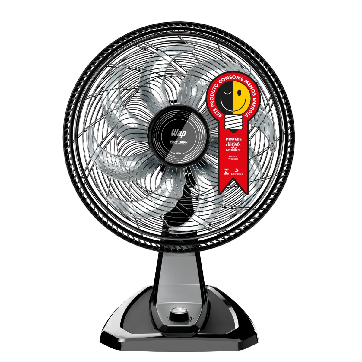Ventilador 2 em 1 Mesa e Parede 180W 50 cm 8 Pás Potente Silencioso e Econômico com 3 Velocidades WAP FLOW TURBO 220V